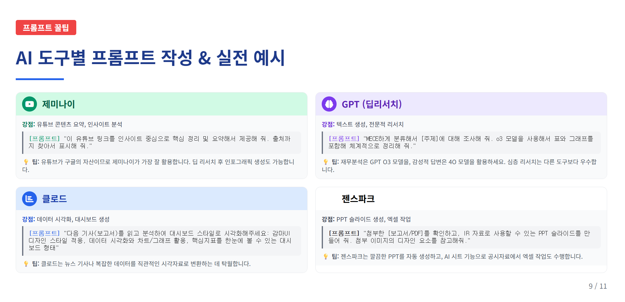 실무에 바로 쓰는, AI 프롬프트 작성 꿀팁 설명 이미지 11